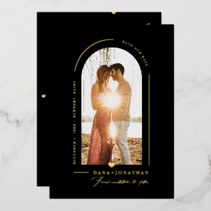PixDezines DIY Farbe Schwarz Arch Save Our Date Folieneinladung
