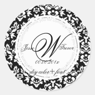 PixDezines DIY-Farben/Deckchen-Stil-Monogramm Runder Aufkleber