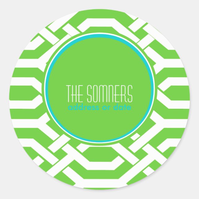 PixDezines DIY Farben, Kew Trellis Runder Aufkleber (Vorderseite)