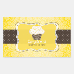 PixDezines DIY-Farben, Zitronenschalen-Cupcake Rechteckiger Aufkleber