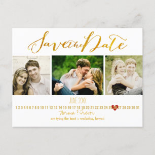 PixDezines-DIY-Farbschrift/Save the Date/Goldschri Ankündigungspostkarte