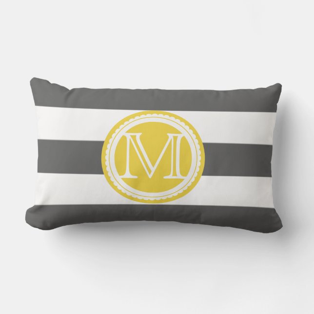 PixDezines DIY Farbstreifen/Monogramm Lendenkissen (Vorderseite)