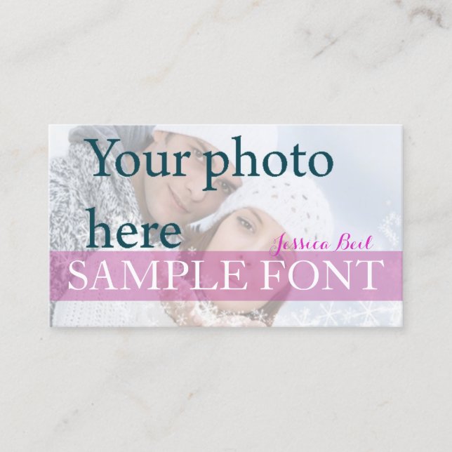 PixDezines DIY Foto+Schriftart Visitenkarte (Vorderseite)
