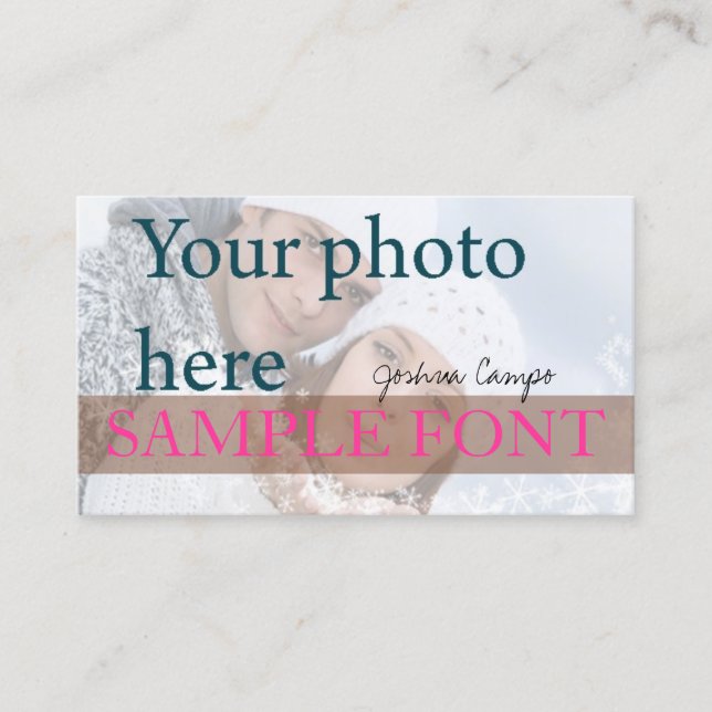 PixDezines DIY Foto+Schriftart Visitenkarte (Vorderseite)