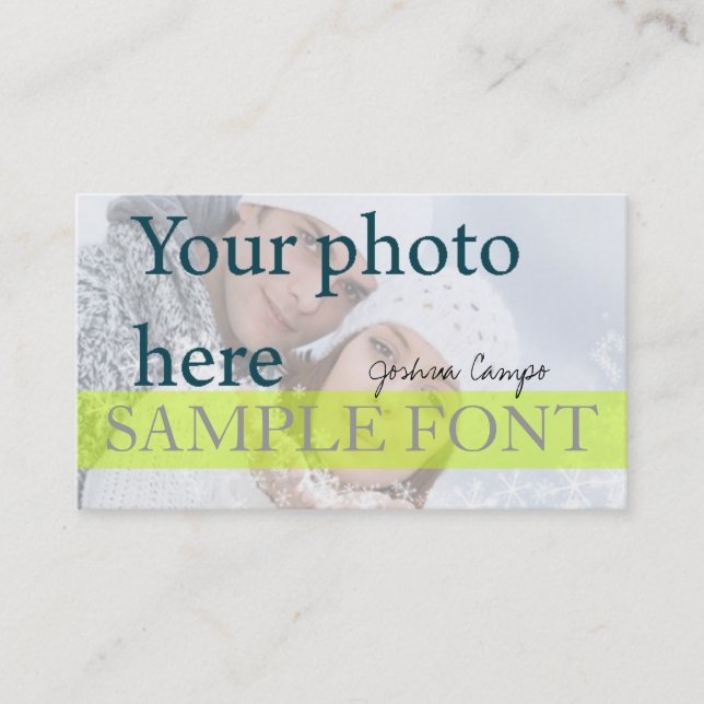 PixDezines DIY Foto+Schriftart Visitenkarte (Vorderseite)