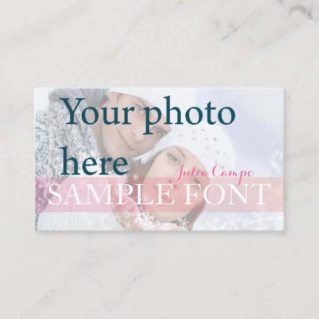 PixDezines DIY Foto+Schriftart Visitenkarte (Vorderseite)