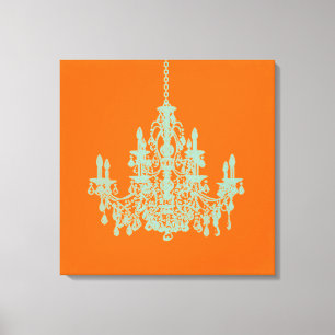 PixDezines DIY Hintergrund/Mint Green Chandelier Leinwanddruck