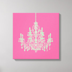 PixDezines DIY Hintergrund/Mint Green Chandelier Leinwanddruck