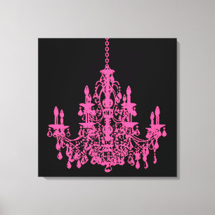 PixDezines DIY Hintergrund/Rosa Kristall Kronleuch Leinwanddruck