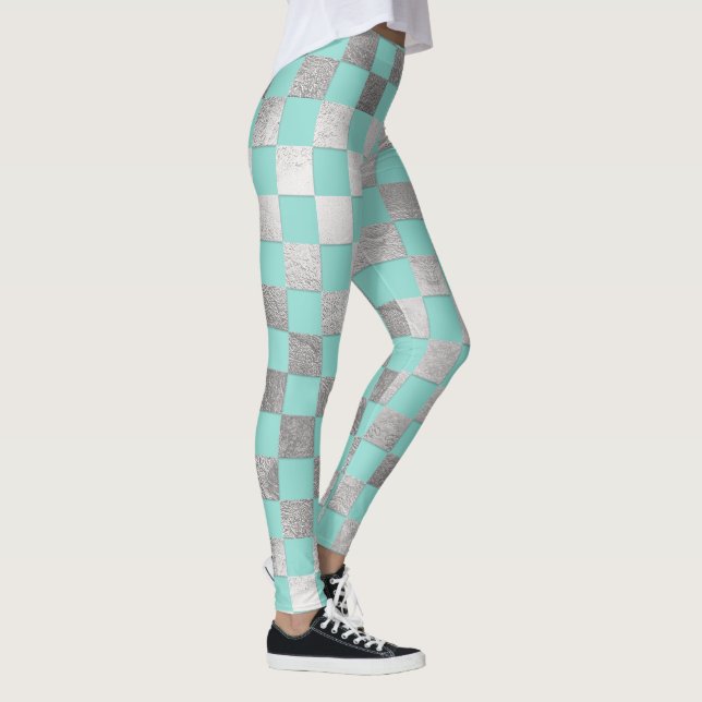 PixDezines DIY-Imitate Silber/Prüfmuster Leggings (Rechts)