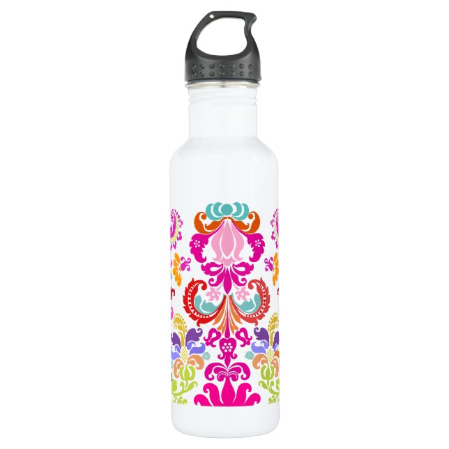 PixDezines-Diy-/Isabella-Damast Edelstahlflasche (Vorderseite)
