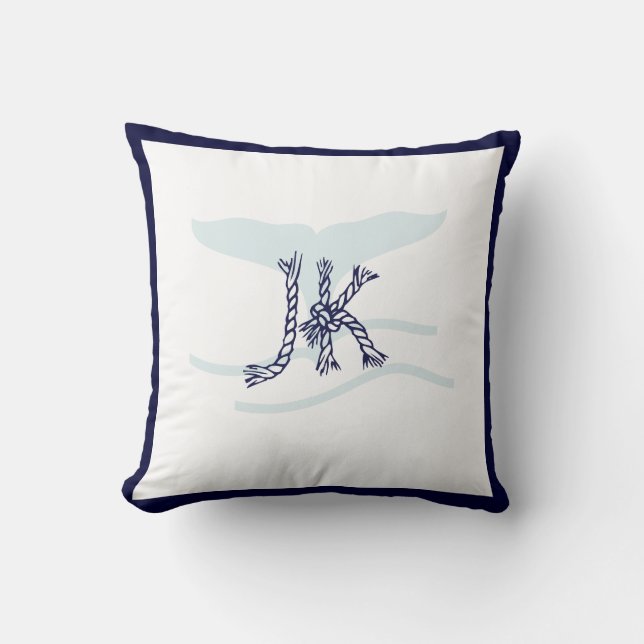 PixDezines DIY MONOGRAM WALE+NAUTISCHE ROPE Kissen (Vorderseite)