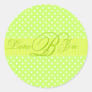 PixDezines DIY Polka Punkte/limettengrün Runder Aufkleber