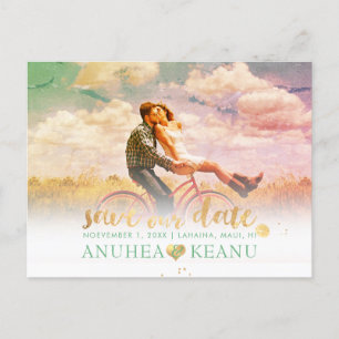 PixDezines DIY Save the Date   IMITATE GOLD SCRIPT Ankündigungspostkarte