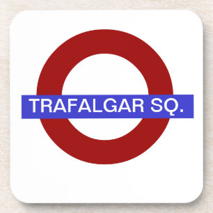 PixDezines DIY Text/U-Bahn-Station..trafalgar Getränkeuntersetzer