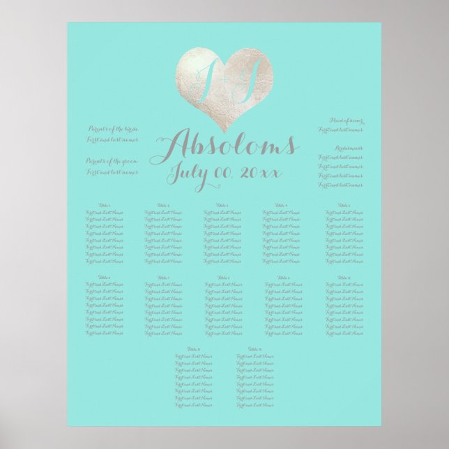 PixDezines DIYColor+Schriftart/Imitate Silberherz/ Poster (Vorne)