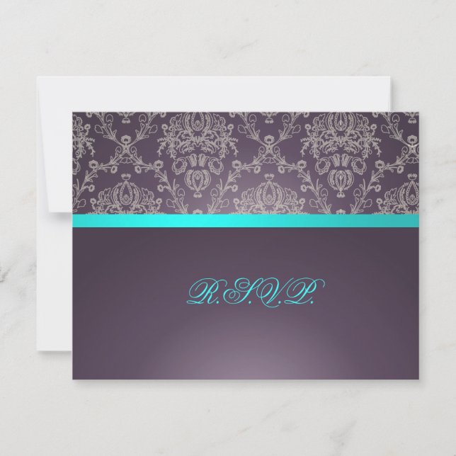 PixDezines Dolcè Damask, RSVPs benötigen 12x18 RSVP Karte (Vorderseite)