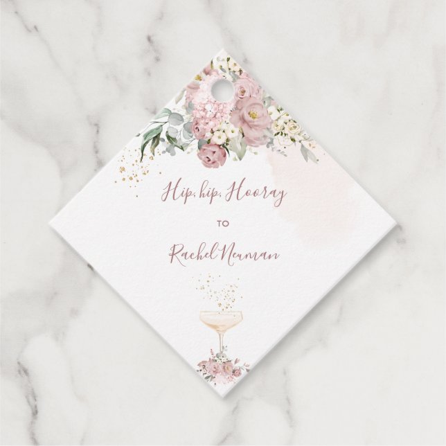 PixDezines Dusty-Rose Geschenkanhänger (Vorderseite)