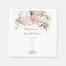 PixDezines Dusty Rose mit Champagnerglas Napkins