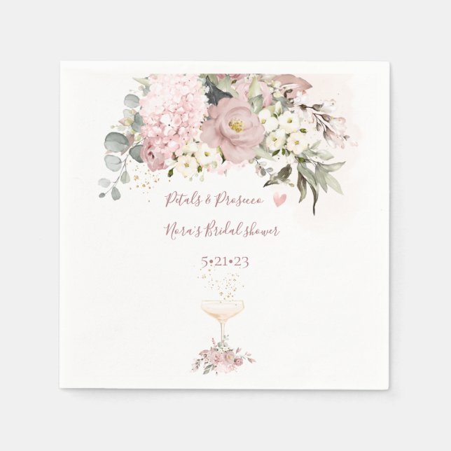 PixDezines Dusty Rose mit Champagnerglas Napkins Serviette (Vorderseite)