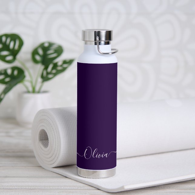 PixDezines Eggplant Lila DIY-Farbe Trinkflasche (Yoga)