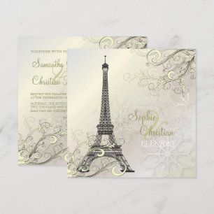 PixDezines EIFFEL PARIS+SNOWFLAKES INVITATIONEN Einladung