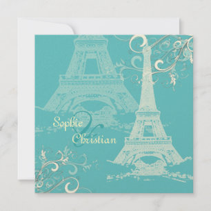 PixDezines EIFFEL TOWER INVITATIONEN/DEUTLICHER HI Einladung