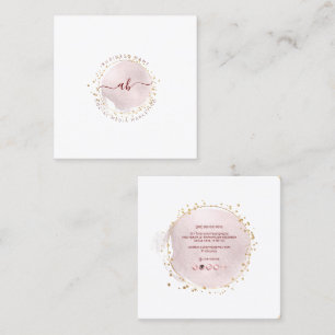 PixDezines Einfacher Blush-Pinselstrich + Burgunde Quadratische Visitenkarte
