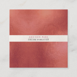 PixDezines Einfaches Elegant, Pearly White+Gold Ro Quadratische Visitenkarte