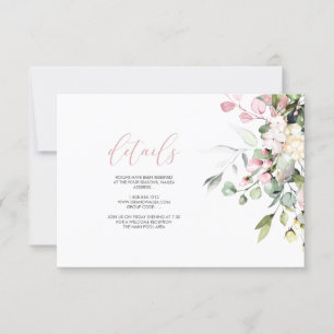 PixDezines Elegant Blush Pink Eukalyptus DETAILS Einladung