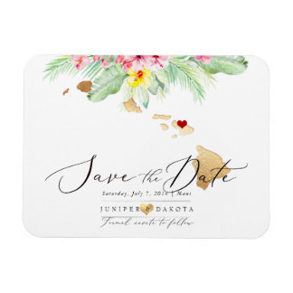 PixDezines Elegant Hawaiian DIY Karte Save the Dat Magnet
