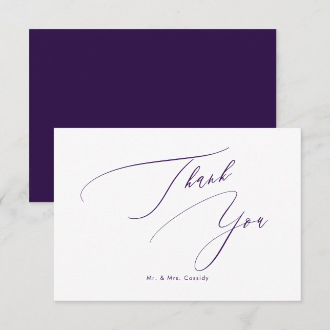 PixDezines Elegant Luxe Calligraphy Dankeskarte (Vorne/Hinten)