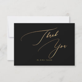 PixDezines Elegant Luxe Calligraphy Imitate Gold Dankeskarte