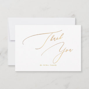 PixDezines Elegant Luxe Kalligrafie Faux Gold Dan Dankeskarte