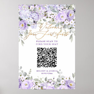 PixDezines Elegante Lila Hyde QR Sitzordnung Poster