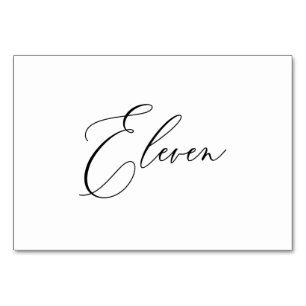 PixDezines Elegante romantische Kalligrafie Elf 11 Tischnummer