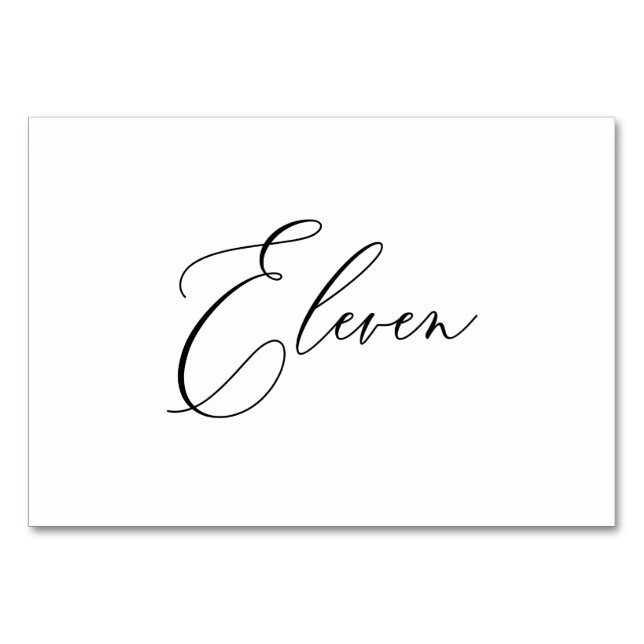PixDezines Elegante Romantische Kalligraphie Eleve Tischnummer (Vorderseite)