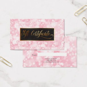 PixDezines Élégantes Cartes Cadeaux De Bokeh Prett