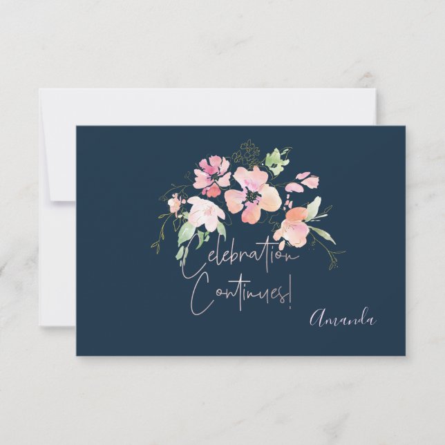 PixDezines Empfang Watercolor Blume Mitzvah ✡ RSVP Karte (Vorderseite)
