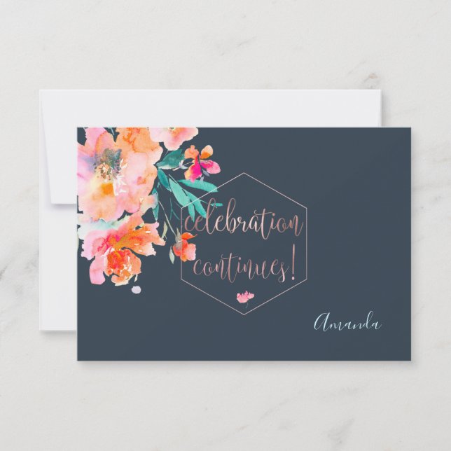 PixDezines Empfang Watercolor Blume Mitzvah ✡ RSVP Karte (Vorderseite)