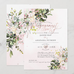 PixDezines Engagement Party Blush Gum Eukalyptus Einladung