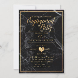 PixDezines Engagement Party Marmor/Imitate Gold Einladung