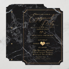 PixDezines Engagement Party Marmor/Imitate Gold Einladung