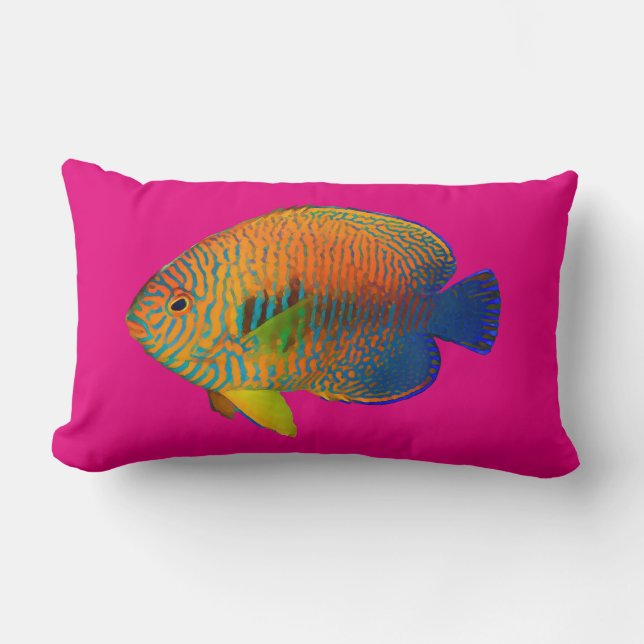 PixDezines, Engelfisch/Degenhintergrund Lendenkissen (Vorderseite)