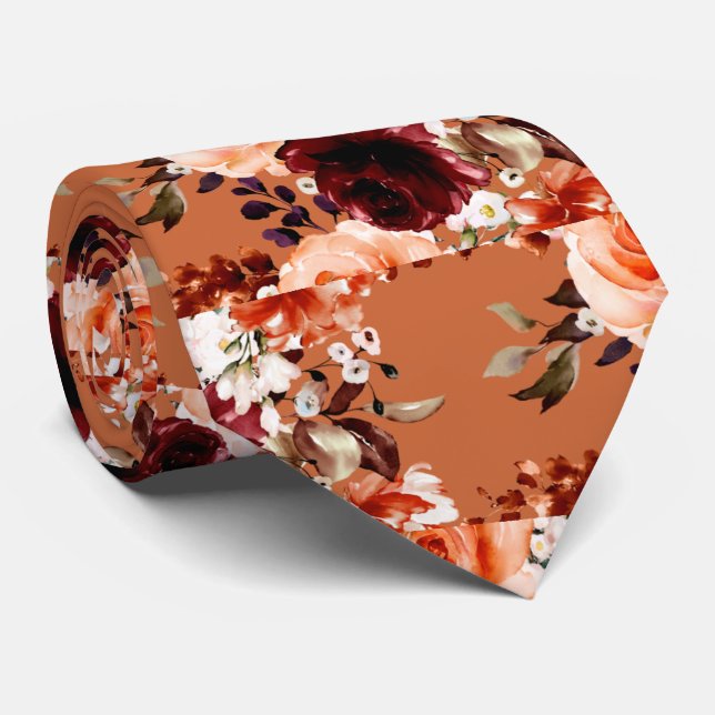 PixDezines Fall Rose in Peonies DIY Hintergrund Krawatte (Gerollt)