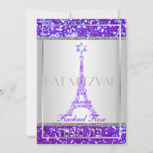 PixDezines falscher Glitter Eiffelturm/ Bat Mitzwa Einladung