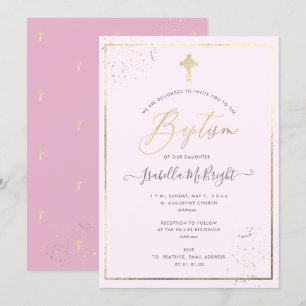 PixDezines Falsches Gold DIY-Farb-Taufe Einladung