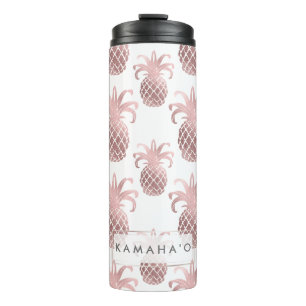 PixDezines Falsches Roségold/Ananas/DIY Hintergrun Thermosbecher