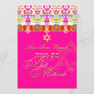 PixDezines-Farbstoff, Isabella-Damast, Bat Mitzvah Einladung