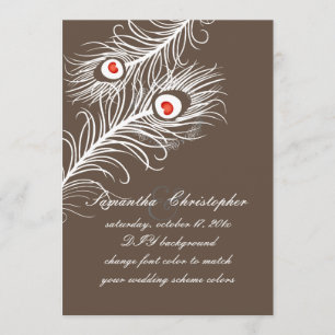 PixDezines-Farbstoffe, weiße Pfauenschwärme Einladung